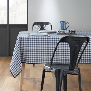 Nappe Rectangle Infroissable Vichy Bleu Antitache - Bleu