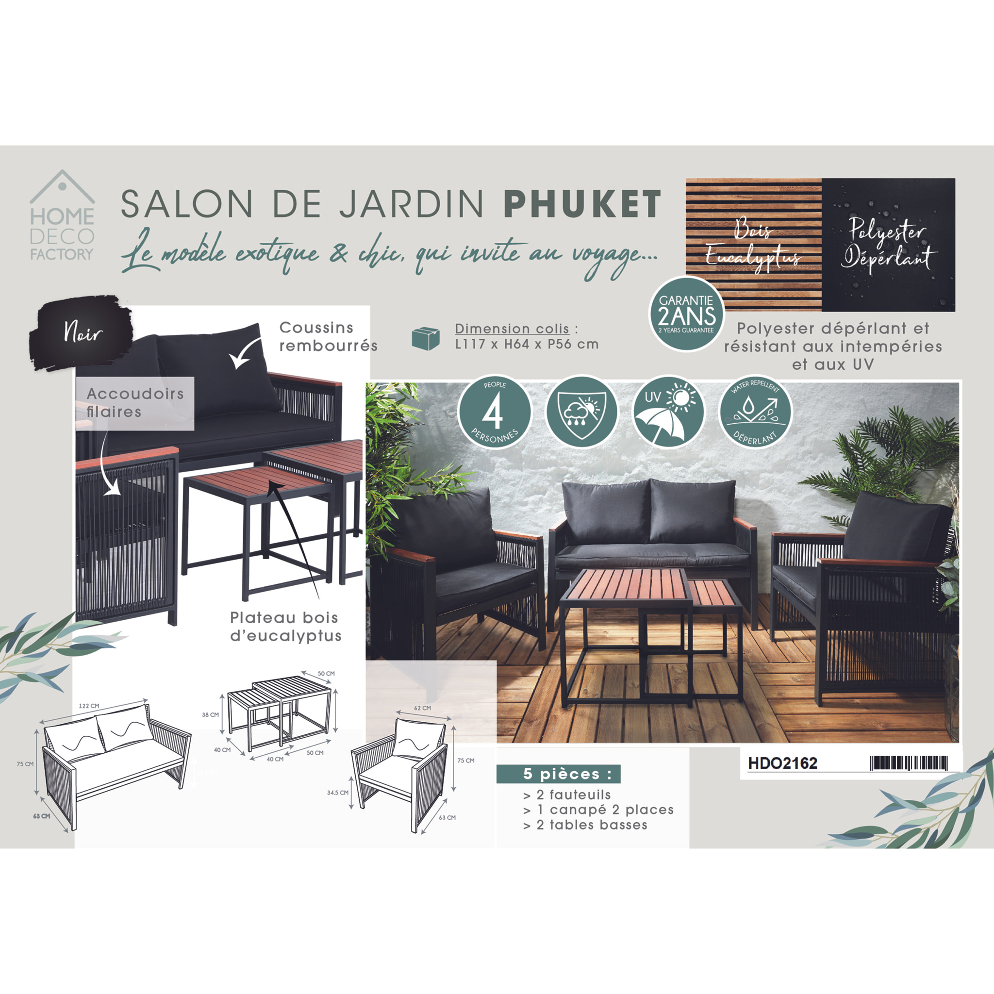 Salon De Jardin Phuket 5 Pcs