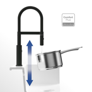 Robinet cuisine semi-pro Steel expert 2.0 noir mat