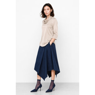 Kocca - Blusa in viscosa con scollo ad anello e maniche a 3/4 Donna