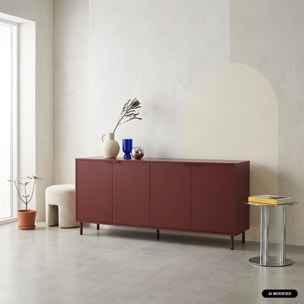 Buffet décor bois et métal 4 portes 160cm ELLIE