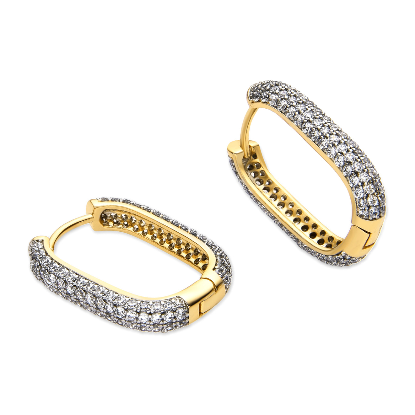 Pendientes con Circonita Brillante acabado oro 18k
