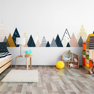 Stickers muraux enfants - Décoration chambre bébé - Autocollant Sticker mural géant enfant montagnes scandinaves VENKA