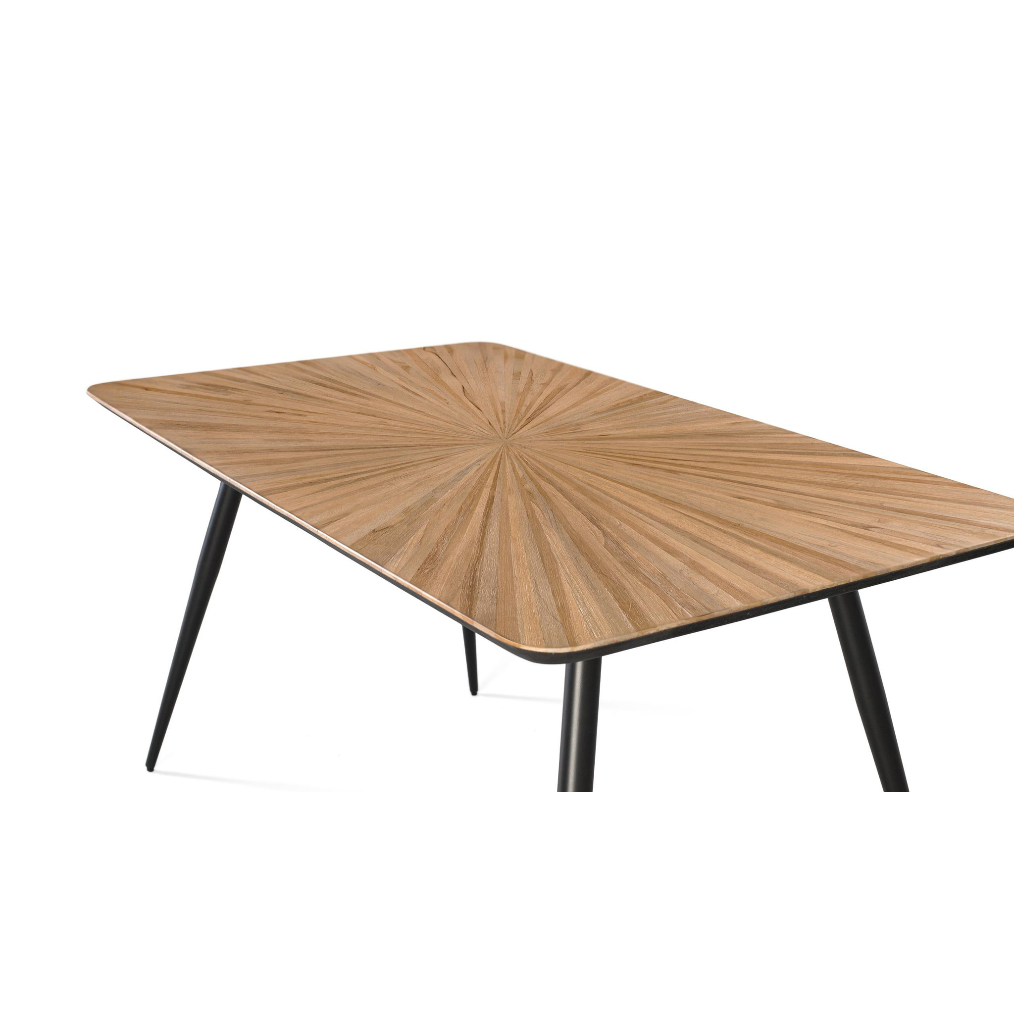 Mesas de Comedor de Madera de Teca Reciclada 150 Cm Estilo Rústico Moderno