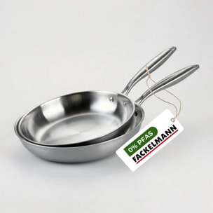 2 poêles 20 cm et 24 cm inox 18/10 Triply Fackelmann Vita3