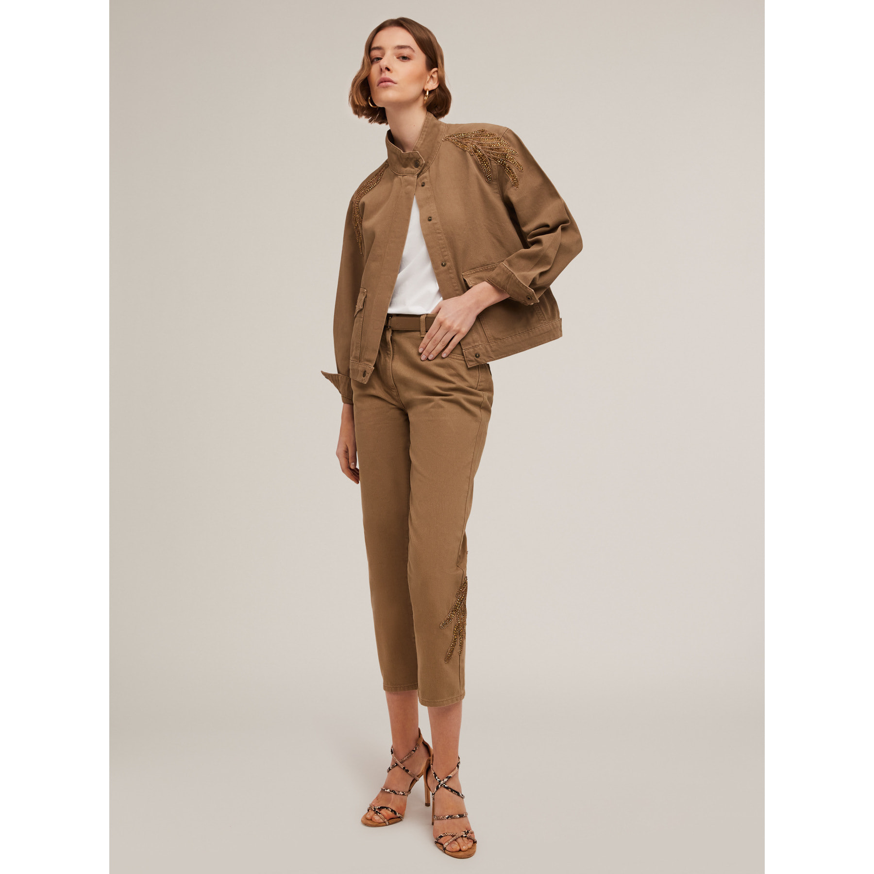 Motivi - Chaqueta con parche bordado - Verde militare