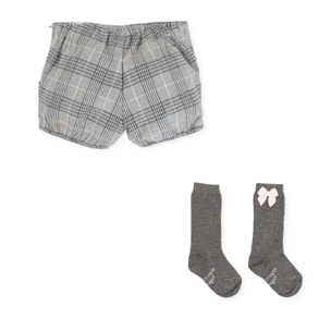 Short con leotardos - Gris