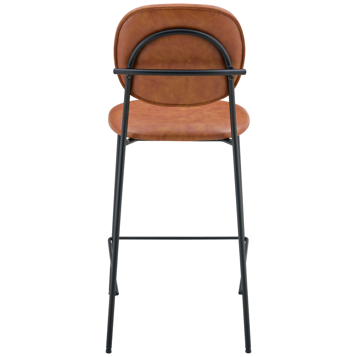 Lot de 2 tabourets de bar en simili cognac EDMOND