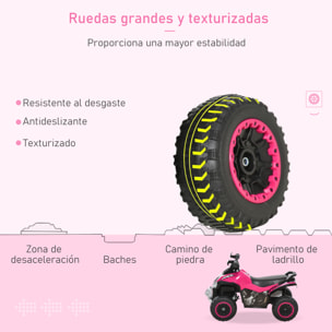 Quad Correpasillos para Niños con Luces y Música Rosa