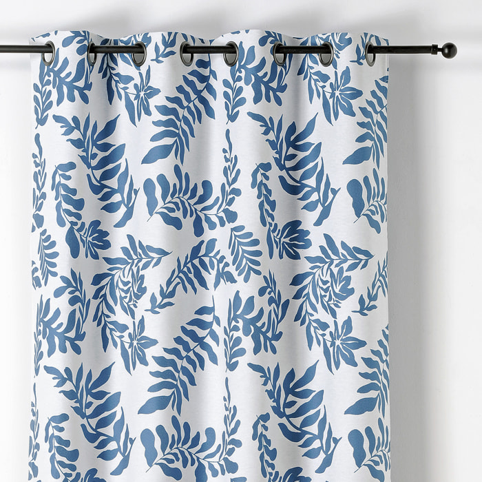 Rideau à Oeillets Feuillage Style Henri Matisse - Bleu