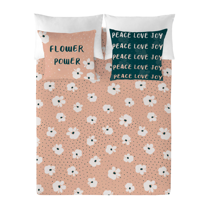 Popcorn - Funda Nórdica Estampada - Cierre Solapa - 100% Algodón - Incluye 1/2 Fundas de Almohada - Suri Beige