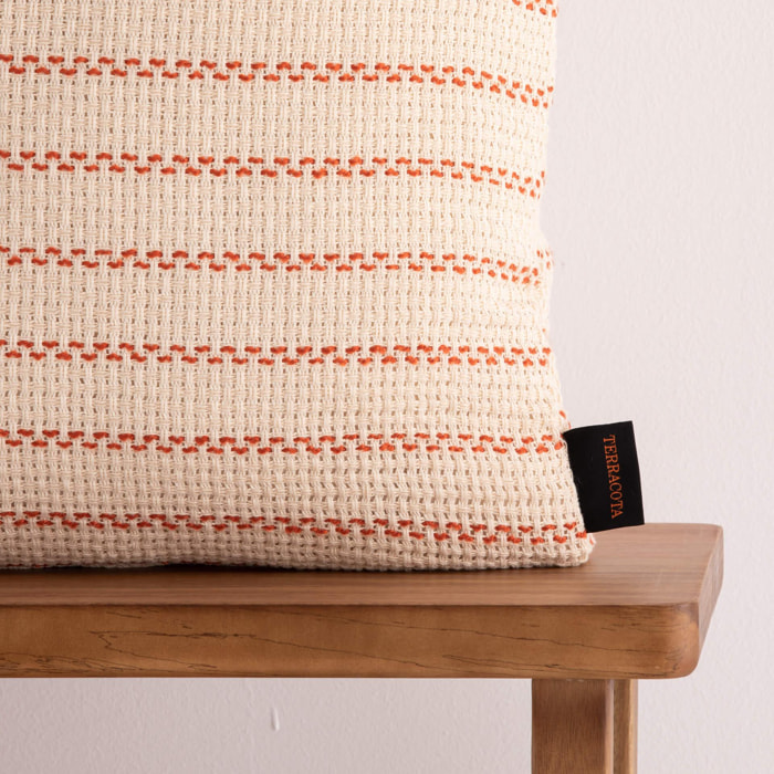 Housse de coussin jacquard 50x50 cm Agres Orange