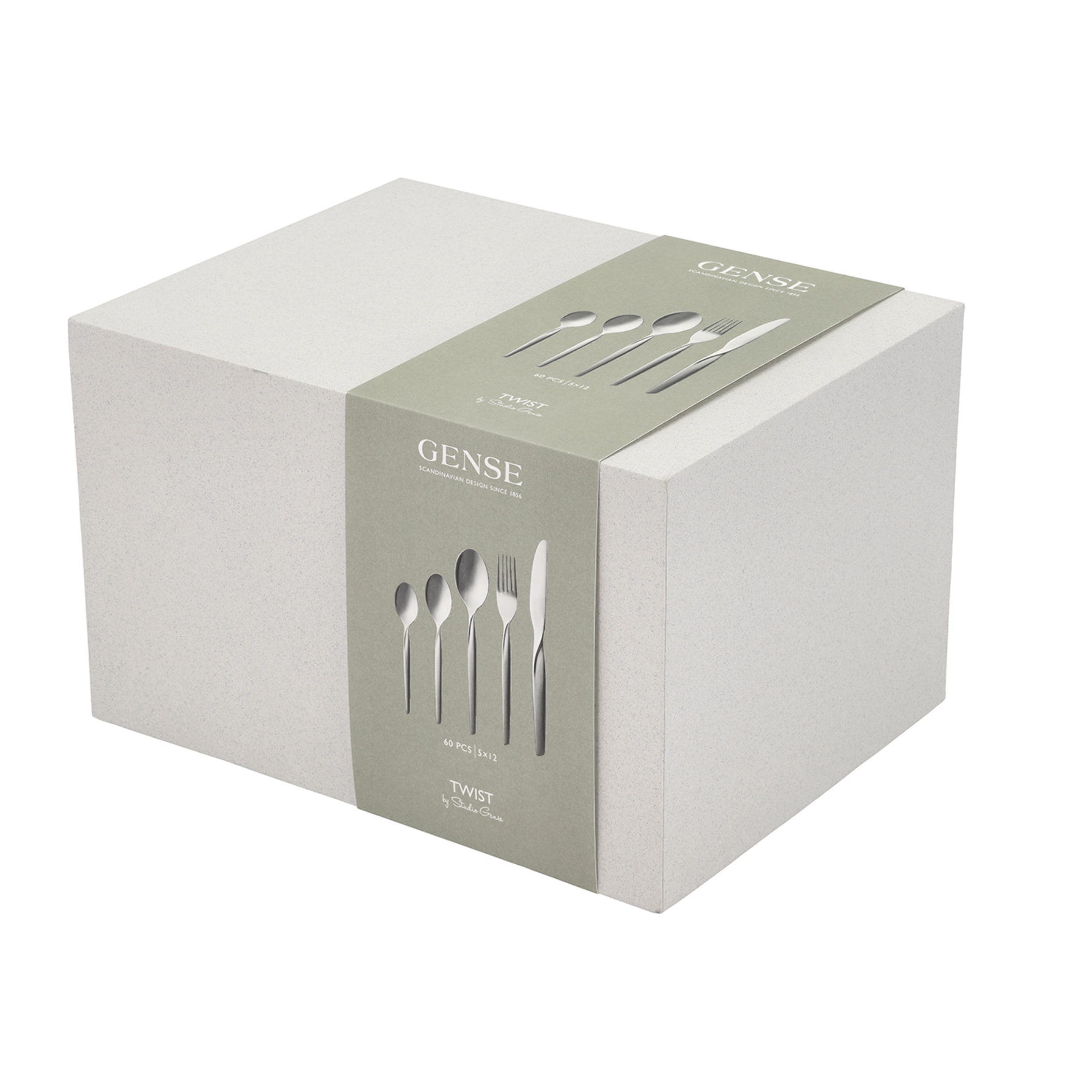 Ensemble de couverts Twist 60 pièces Acier poli