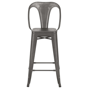 Lot de 2 chaises pour îlot central 67 cm en métal gris acier - Indus