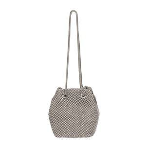 Bolso bombonera mini plateado metalizado