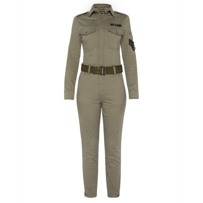 TRSUITW JUMPSUIT WITH US NAVY BADGES & BELT IN TENCEL 63% COTTON 18% TENCEL 15% POLYESTER 4% ELASTANE Cachi