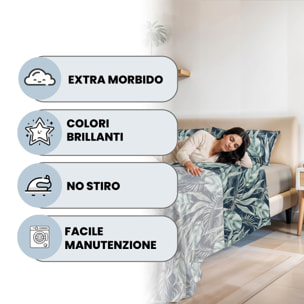 COMPLETO LETTO FASHION, 100% Microfibra, No Stiro - TROPICAL