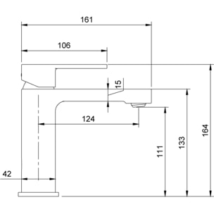 Mitigeur lavabo Architectura avec tirette chrome