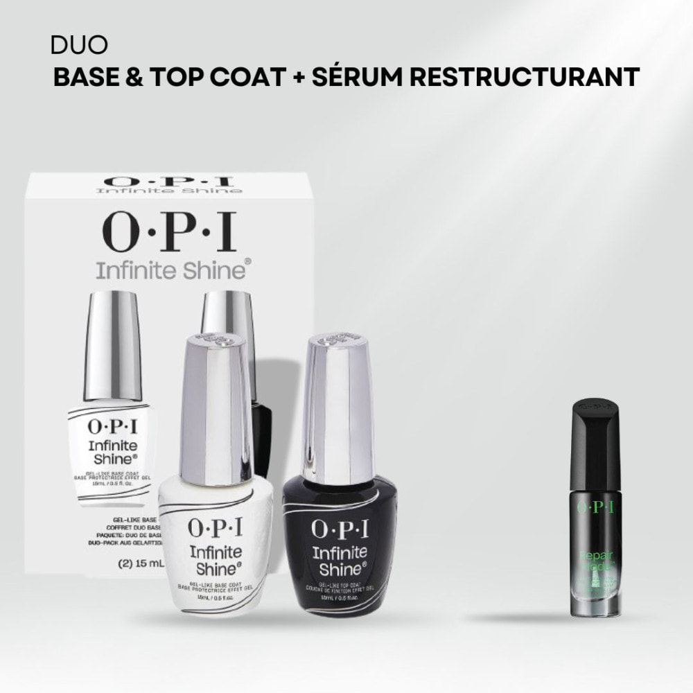 Repair Mode - Sérum Restructurant pour les Ongles fragiles, endommagés - 9ml Infinite Shine - Base et Top Coat Duo Pack 30ml