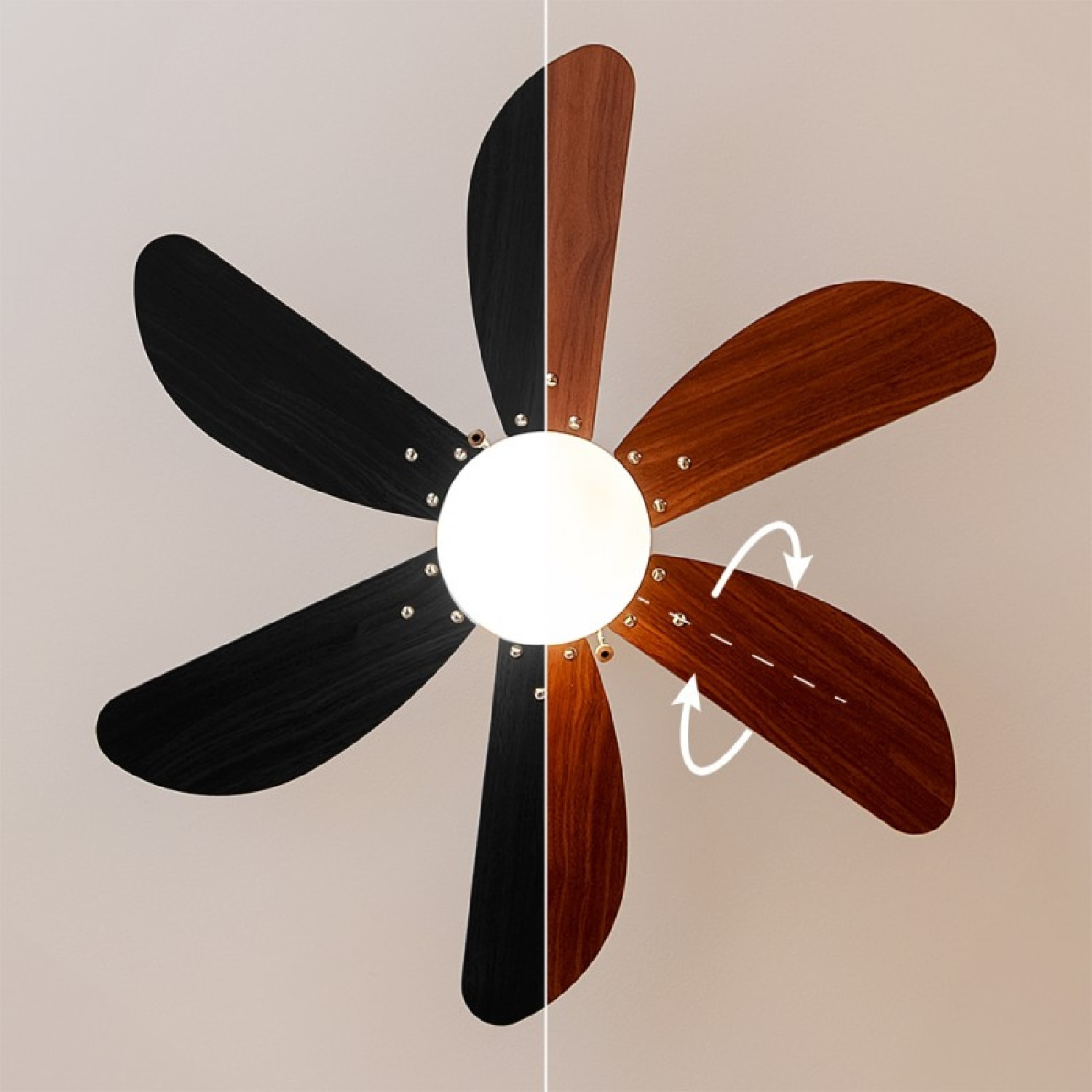 Cecotec Ventilatore da soffitto con luce EnergySilence Aero 365 Black&Wood