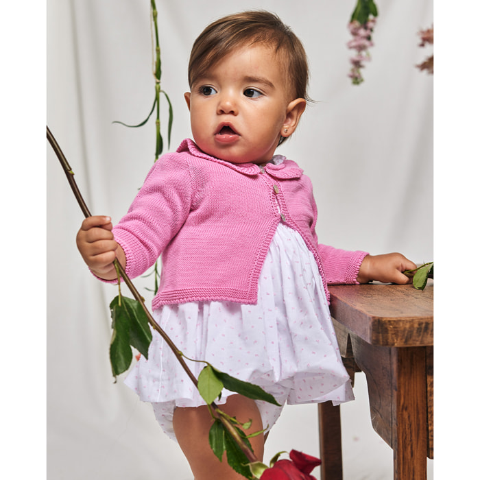 CHAQUETA VOLANTE ROSA FUCSIA