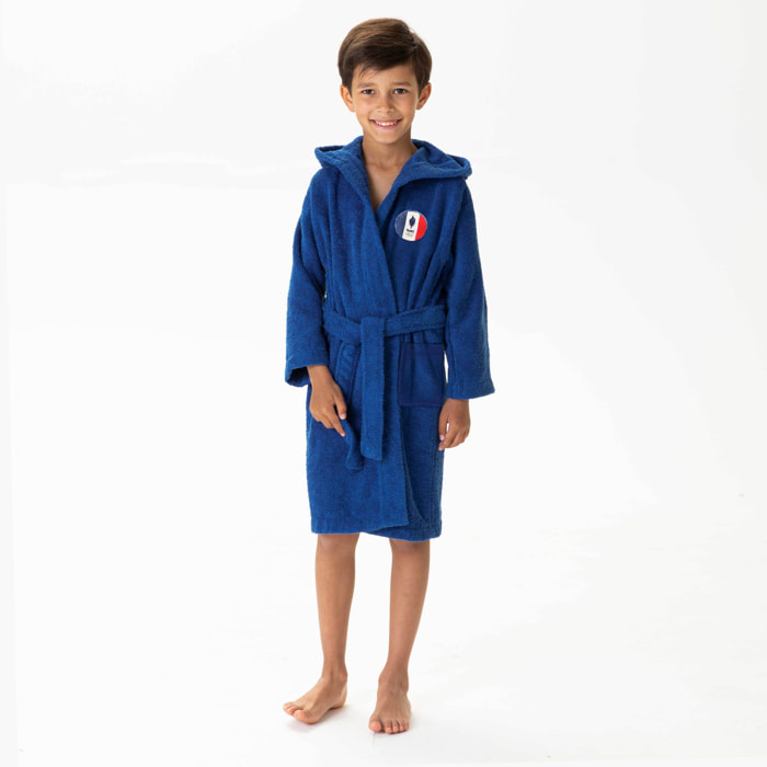 Peignoir enfant 100% coton, PARIS 2024 EQUIPE DE FRANCE OLYMPIQUE PATRIOTE