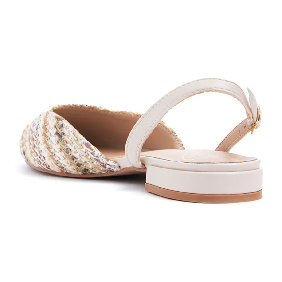 Slingback a punta in rafia  - BEIGE