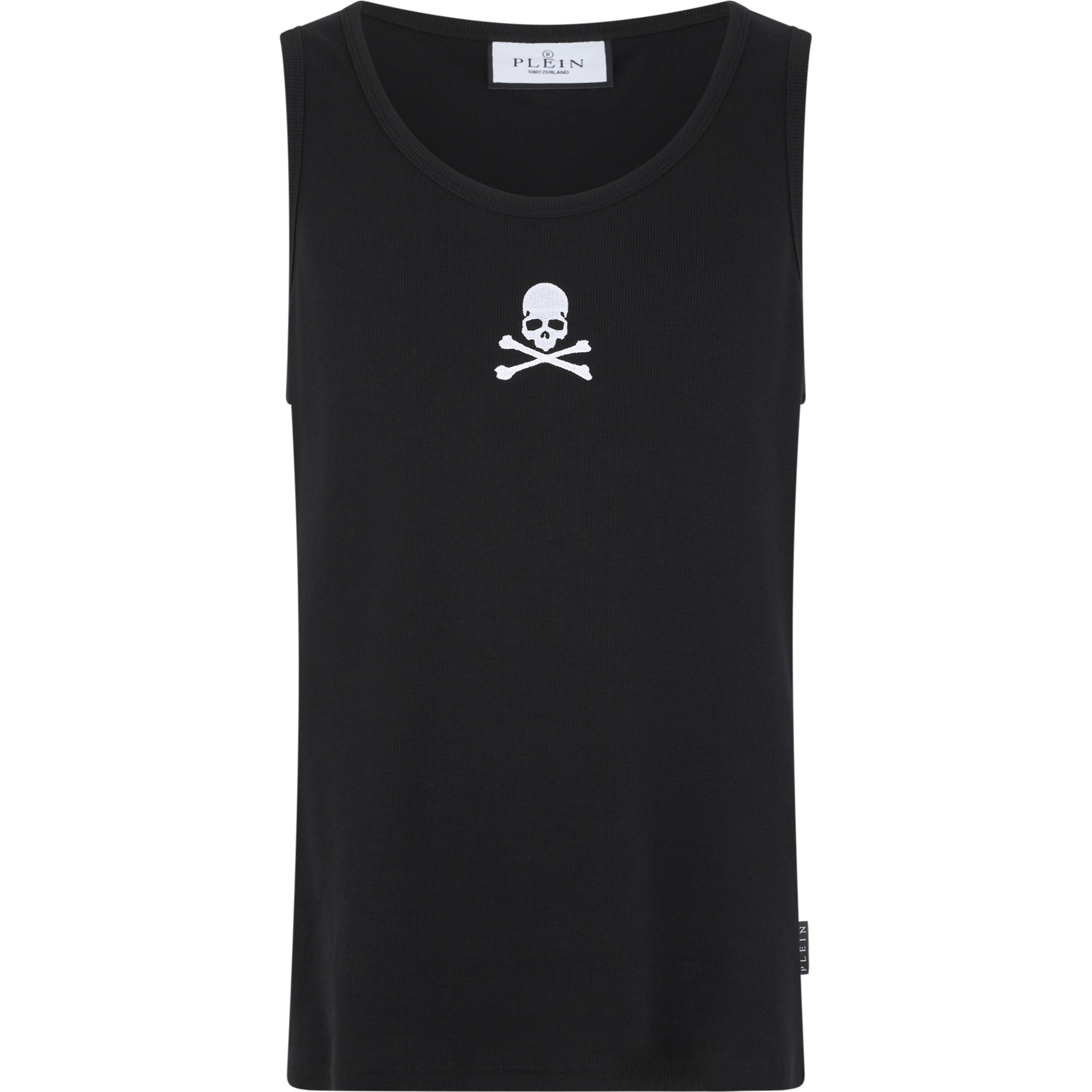 PHILIPP PLEIN Cotton Tank Top Skull & Bones
