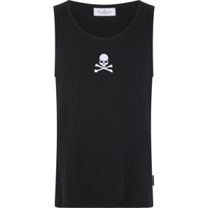 PHILIPP PLEIN Cotton Tank Top Skull & Bones