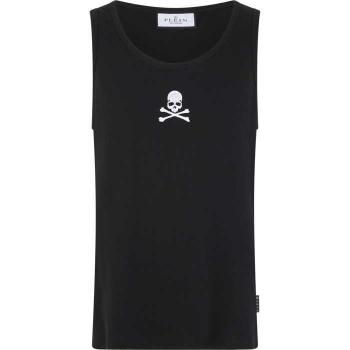 PHILIPP PLEIN Cotton Tank Top Skull & Bones