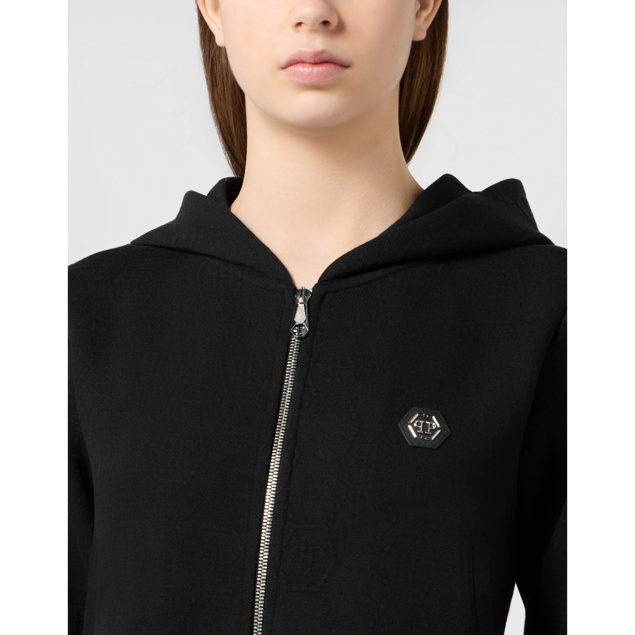 PHILIPP PLEIN Sudadera con cremallera y capucha MONOGRAM