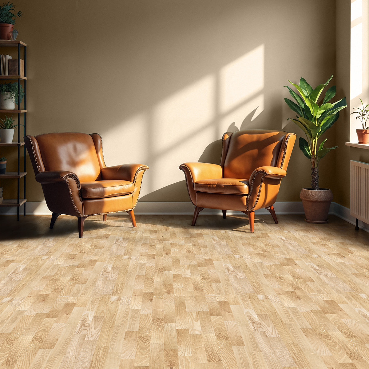 Revêtement sticker sol - PARQUET BOIS CLAIR - Rouleau adhésif Protection Anti-dérapant
