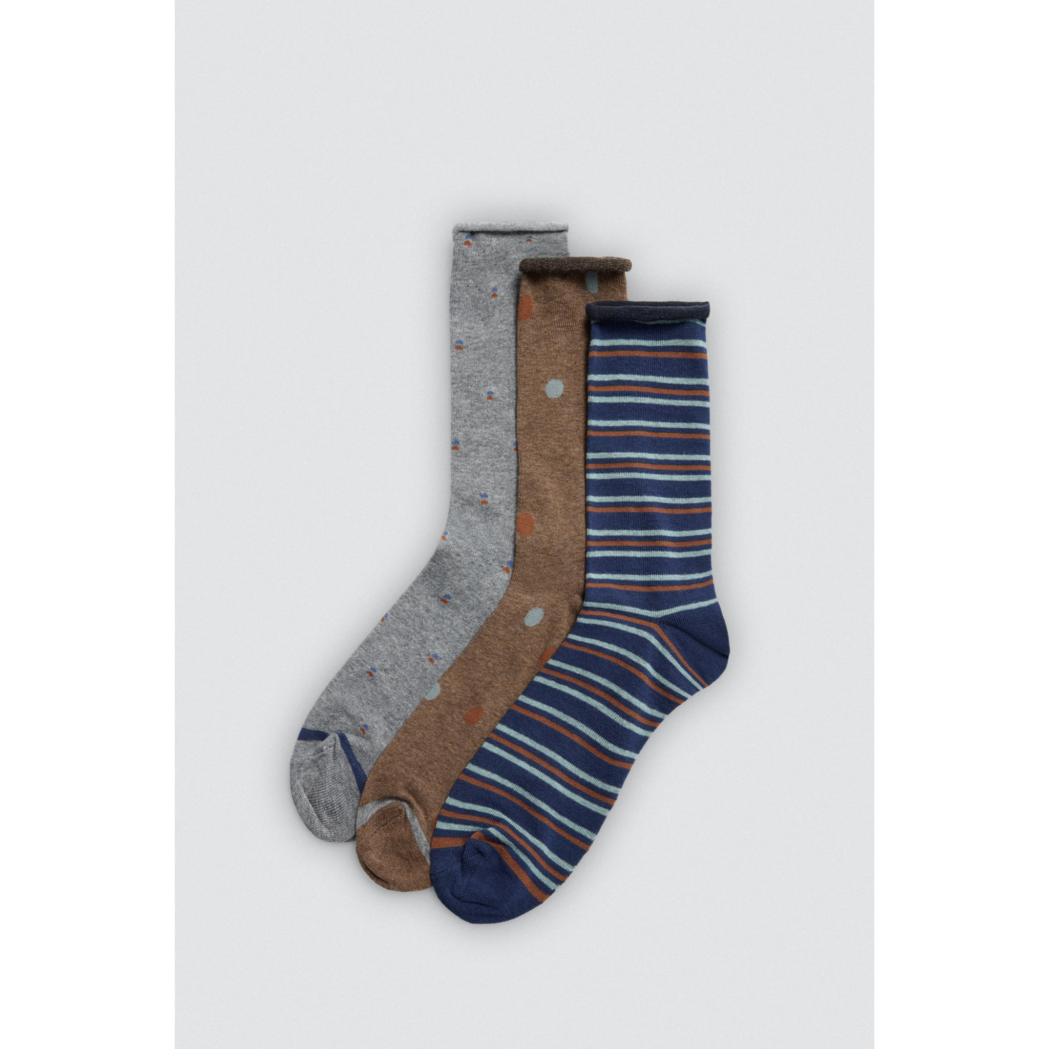 Confezione da 3 calzini alti senza risvolto stampati