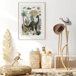 Affiche enfant le monde de coco dino  Affiche sous cadre bois