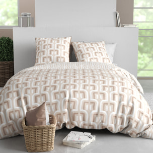 Parure housse de couette 3pcs microfibre effet pêche tara