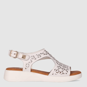 Sandalias de Piel - Blanco - Tacón: 3 cm