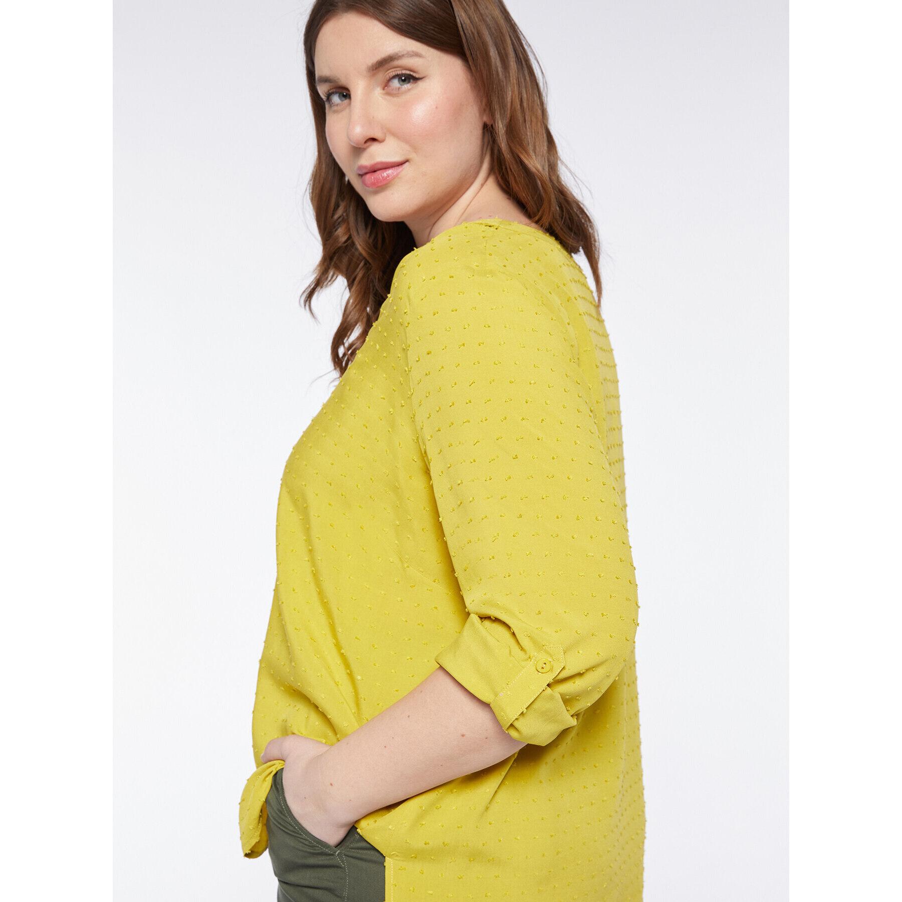 Fiorella Rubino - Blusa in plumetis di viscosa ECOVERO™ - Giallo