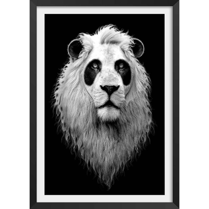 Affiche enfant le pandalion  Affiche + cadre en bois - Noir