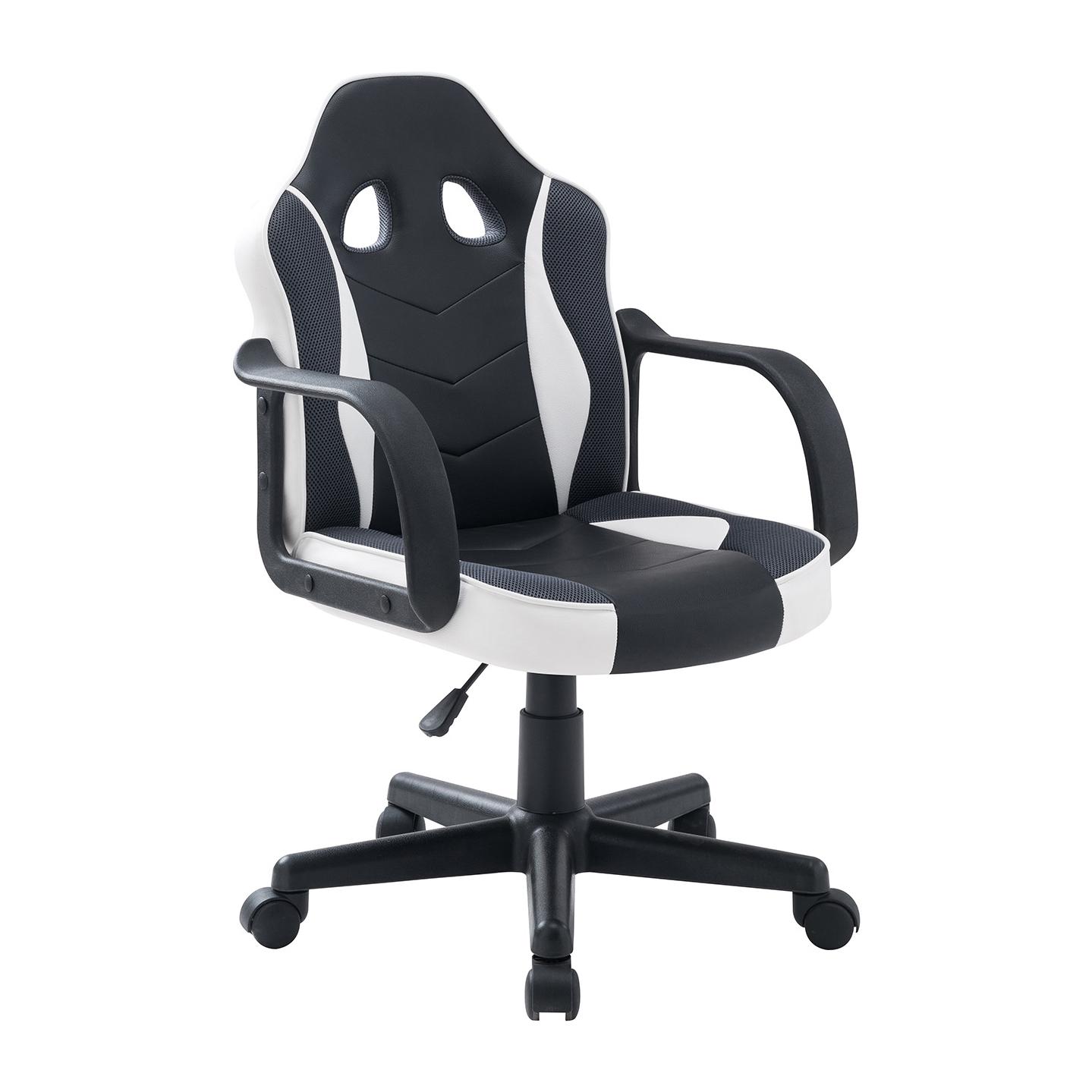 Assen - sedia gaming in pvc+pl e nylon bianco e nero