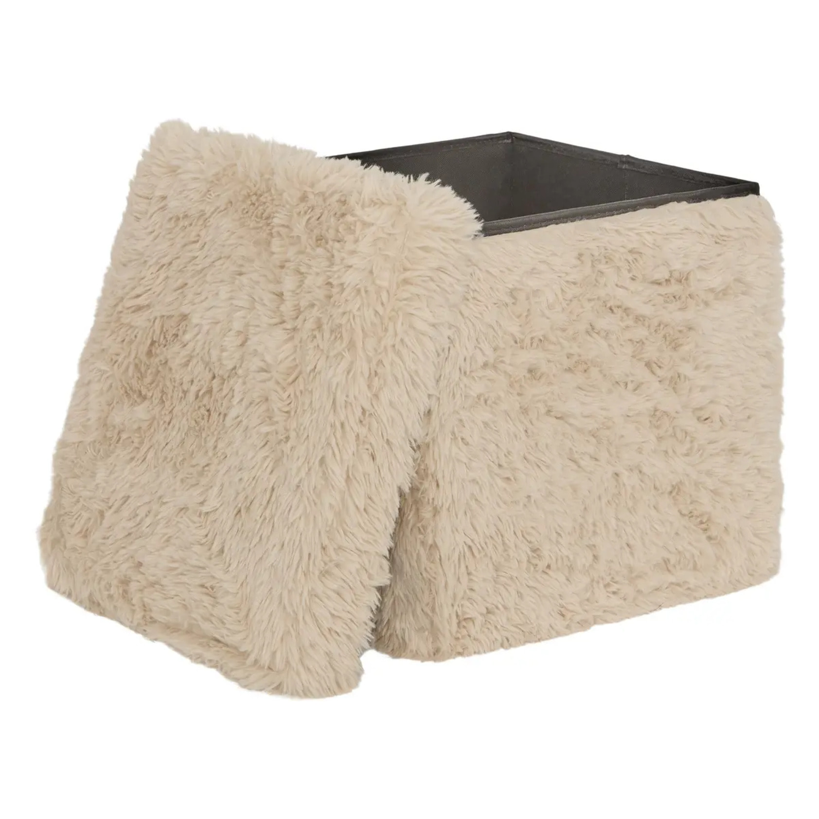 Pouf Duvia carré pliable 38x38cm beige