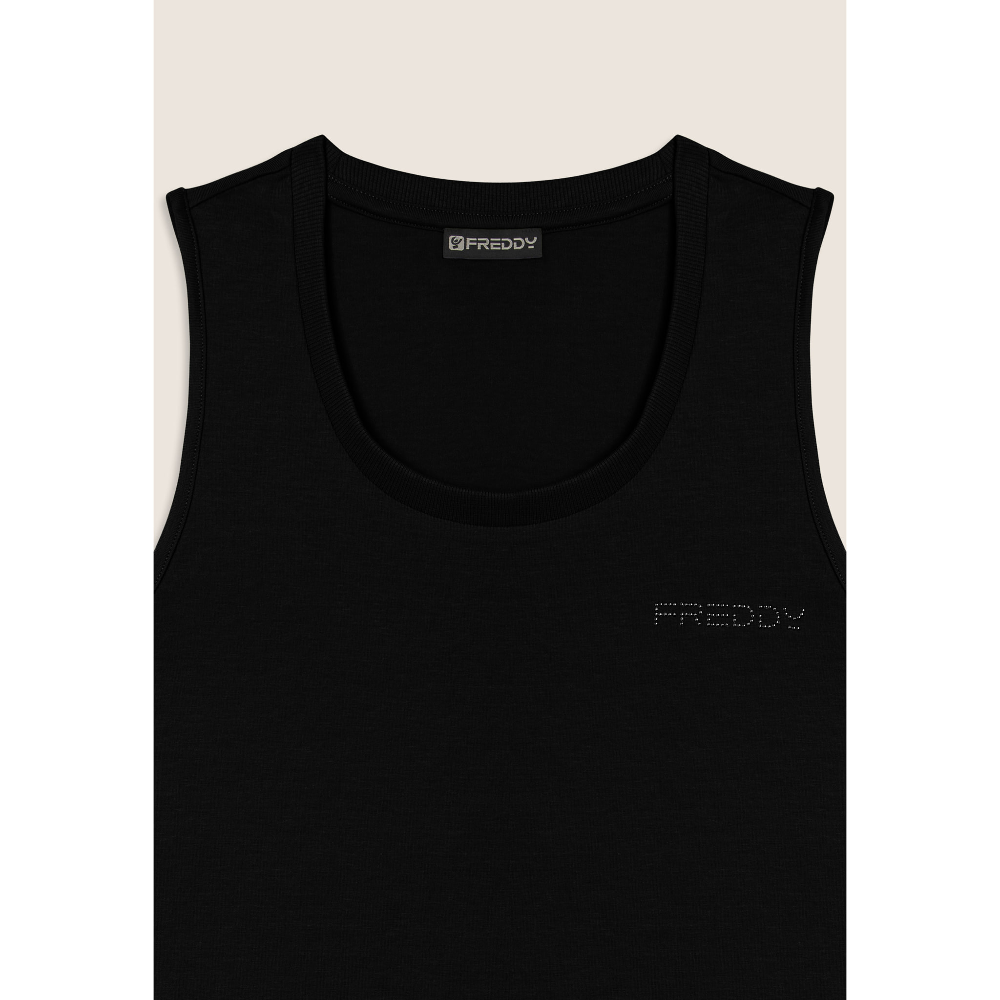 Canotta Regular con Logo FREDDY e Inserti Elastici