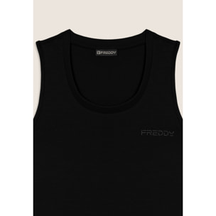 Canotta Regular con Logo FREDDY e Inserti Elastici