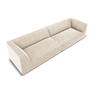 Canapé "Charles" 4 places en velours beige clair