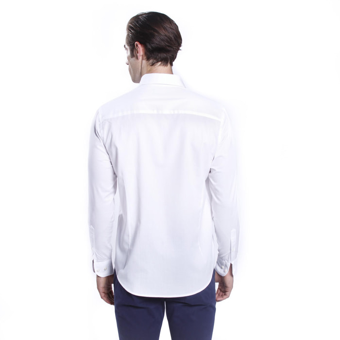 Camicia oxford con ricamo alloro e numero davanti