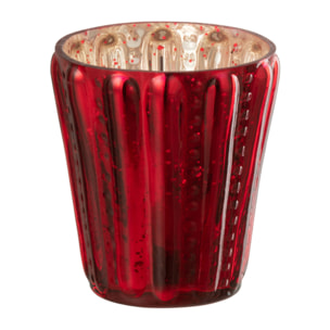 J-Line bougeoir - verre - rouge - 2 pcs