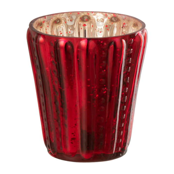 J-Line bougeoir - verre - rouge - 2 pcs