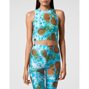 PHILIPP PLEIN Crop Top Pineapple Skies
