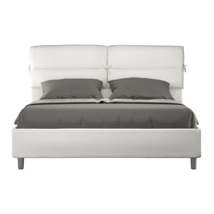 Letto matrimoniale senza rete imbottito 160x190 similpelle bianco Nandy