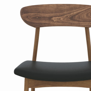 Lot de 2 chaises pour îlot central en cuir synthétique noir 66 cm - Lana