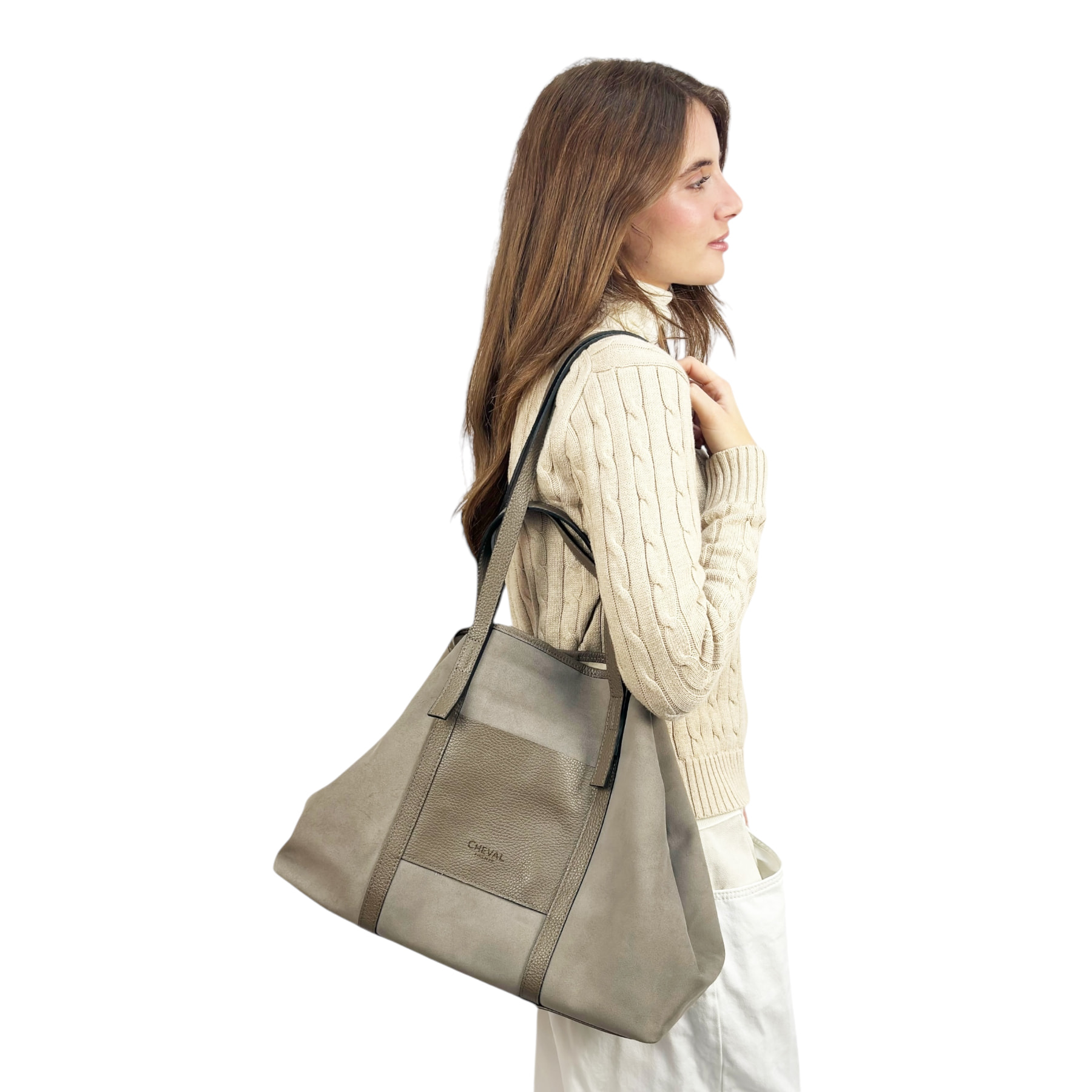 Bolso de Hombro Cheval Firenze Formentera F/W Gris Pardo Claro